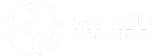 My RDU Airport Shuttle icon with globe and arrows